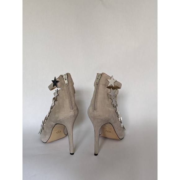 Katy Perry heels: The Stella, sz 9.5. Strappy, tan suede, zipped backs, STARS! - Picture 3 of 11